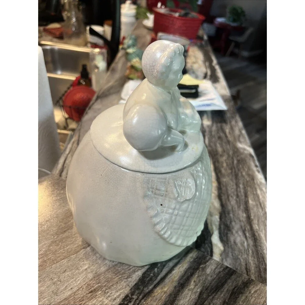 Vintage Abingdon Old Lady Lidded Cookie Jar, Made In USA